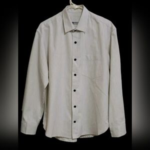Mens Casual Dress Japan Long Sleeve Cotton Shirt Buttons Up Solid Plain S